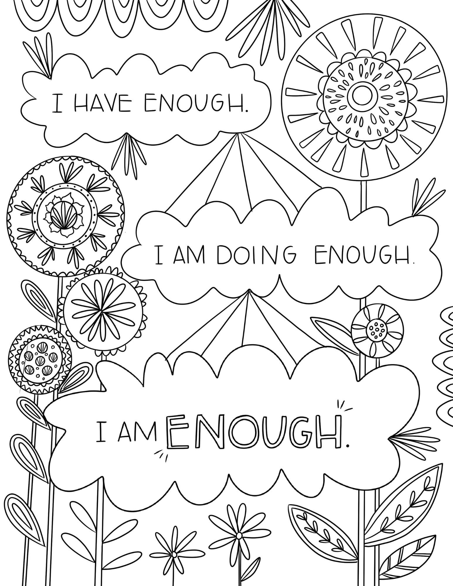 You are Enough Coloring Page