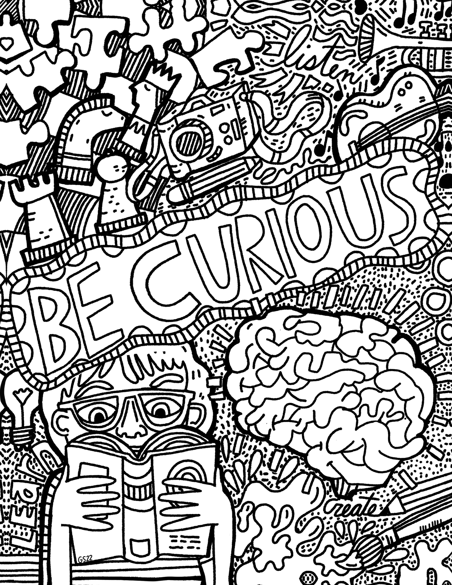 Intellectual Wellness Coloring Page