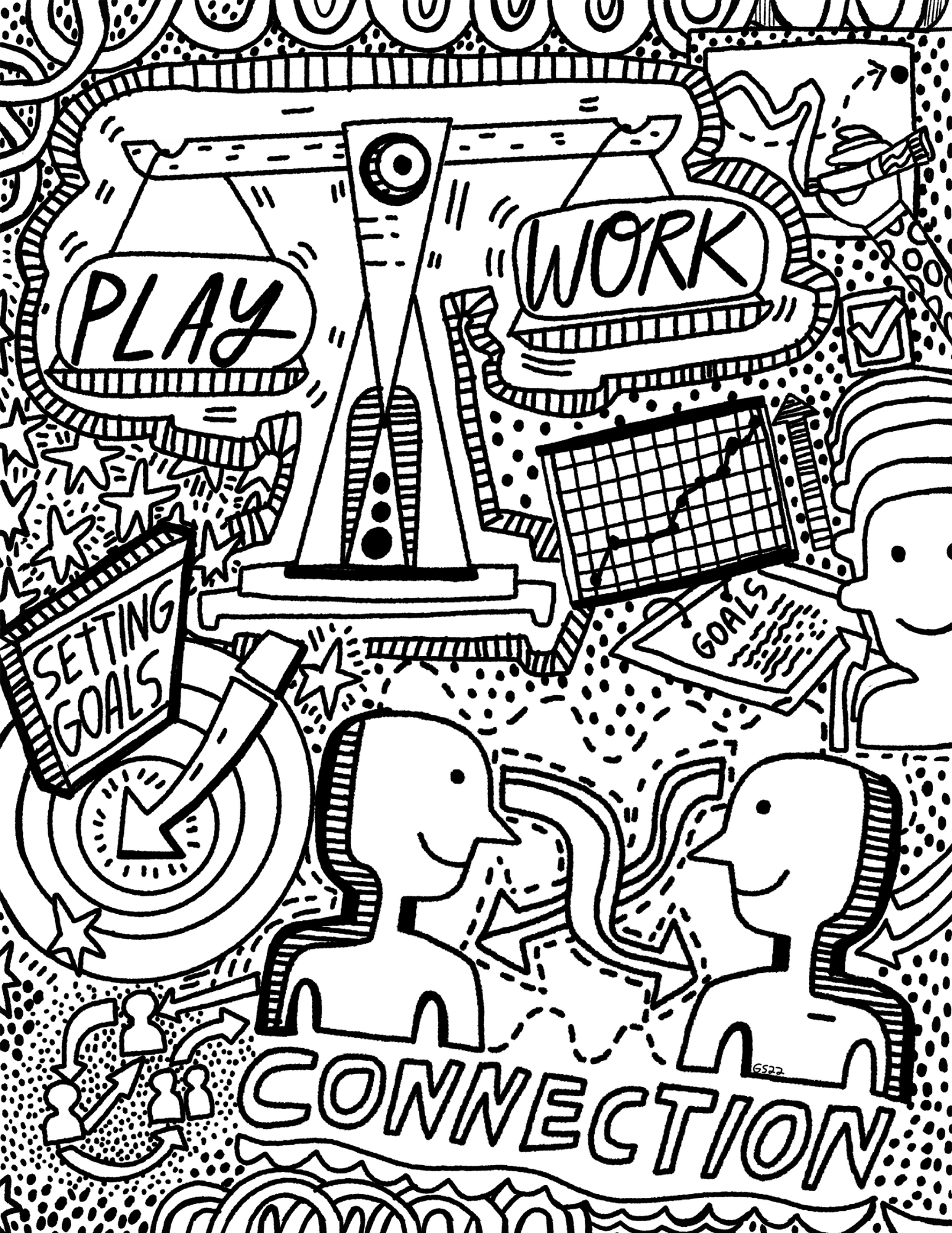 Occupational Wellness Coloring Page Image