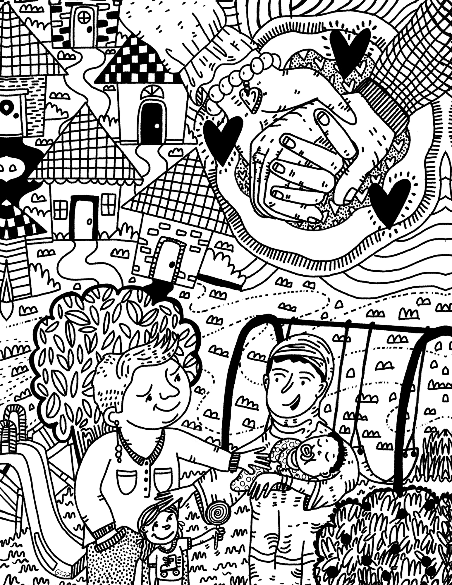 Social Wellness Coloring Page