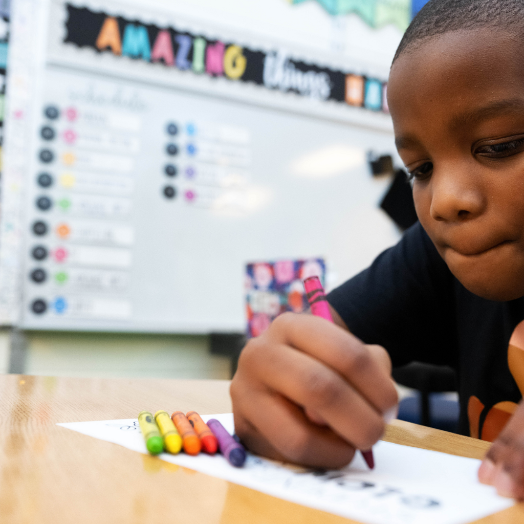student writing