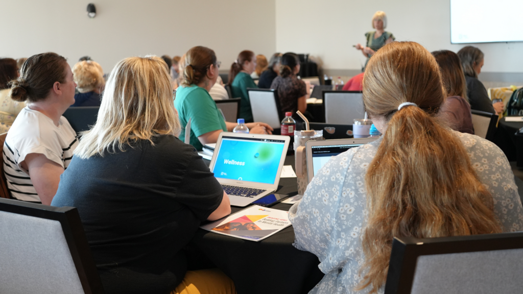 People sitting a presentation
