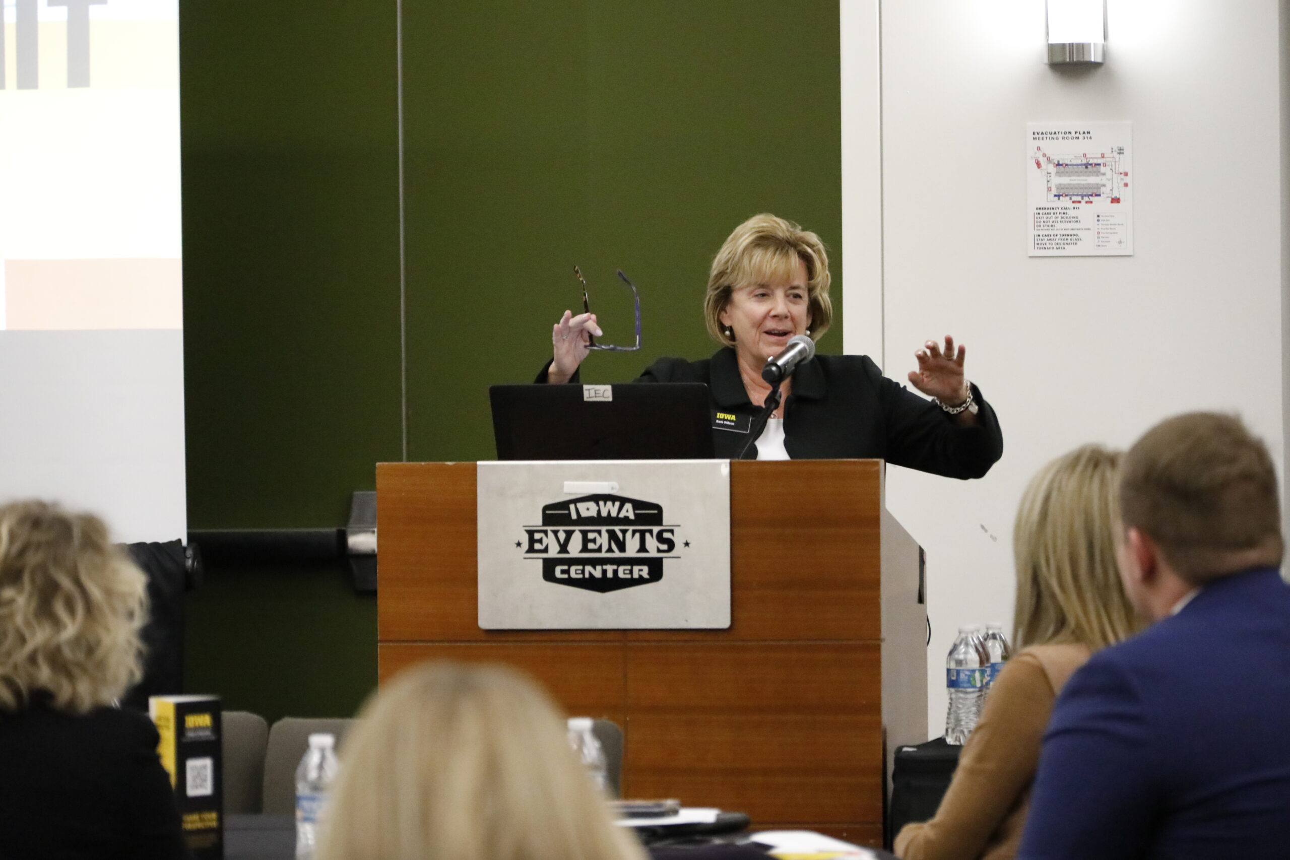 Barbara Wilson, University of Iowa president, speaking at 2021 Iowa BEST Summit