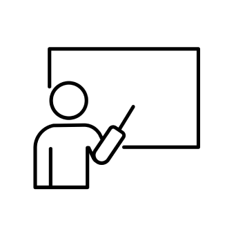 person at white board icon