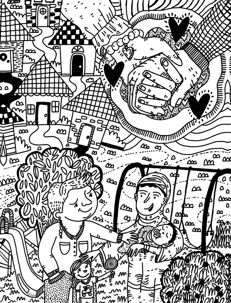 Social coloring page