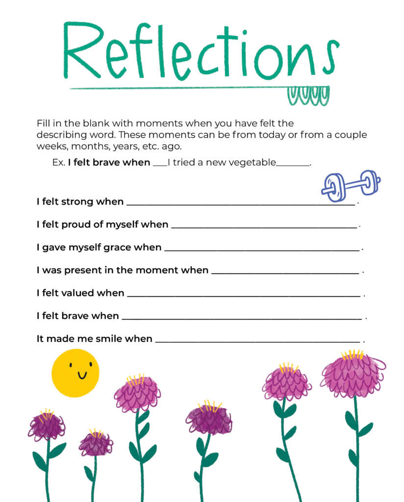 Reflections Activity Page
