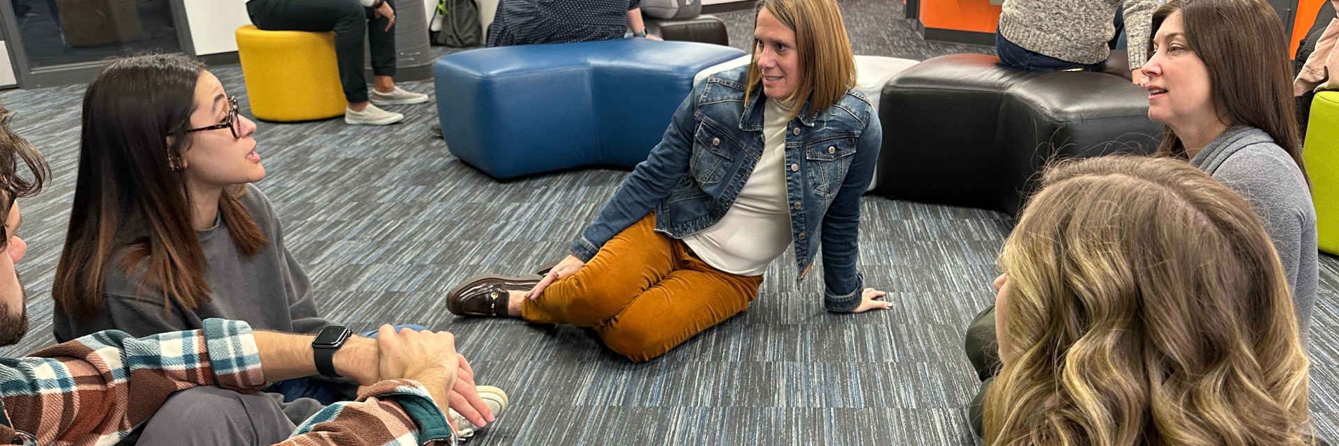 Students sitting in circle