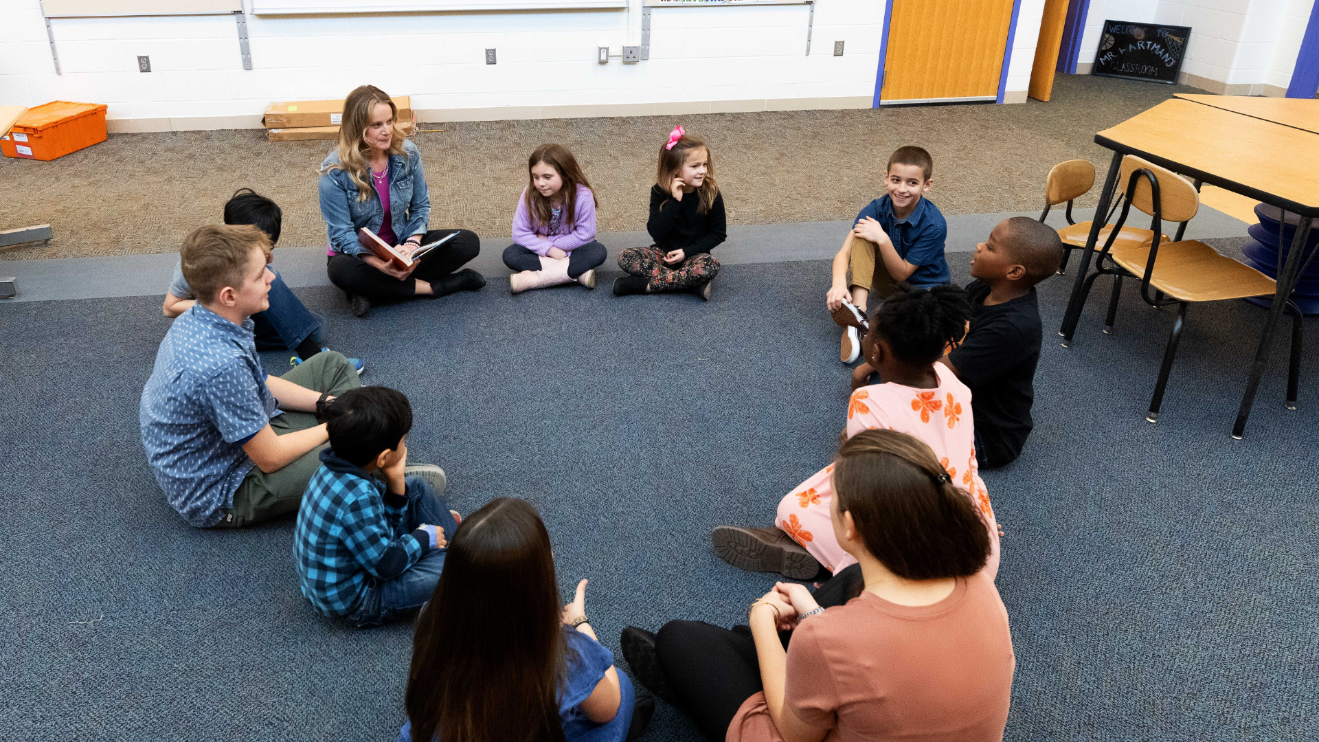 students sitting in a circle